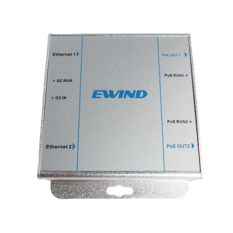 Dual-Port Fast Ethernet DC PoE Injector