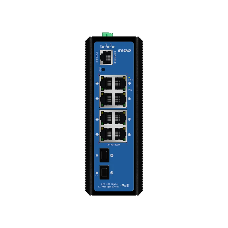 8-Port Gigabit Managed Industrial PoE Switch with 2 SFP Uplinks