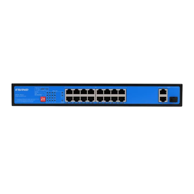 16-Port Fast Ethernet PoE Switch with Gigabit Combo Uplink